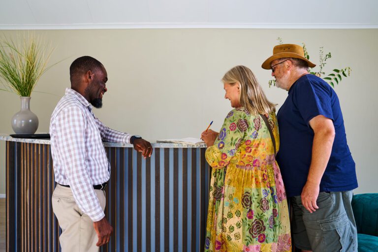 Customers checking in at Etosha Omusati Lodge